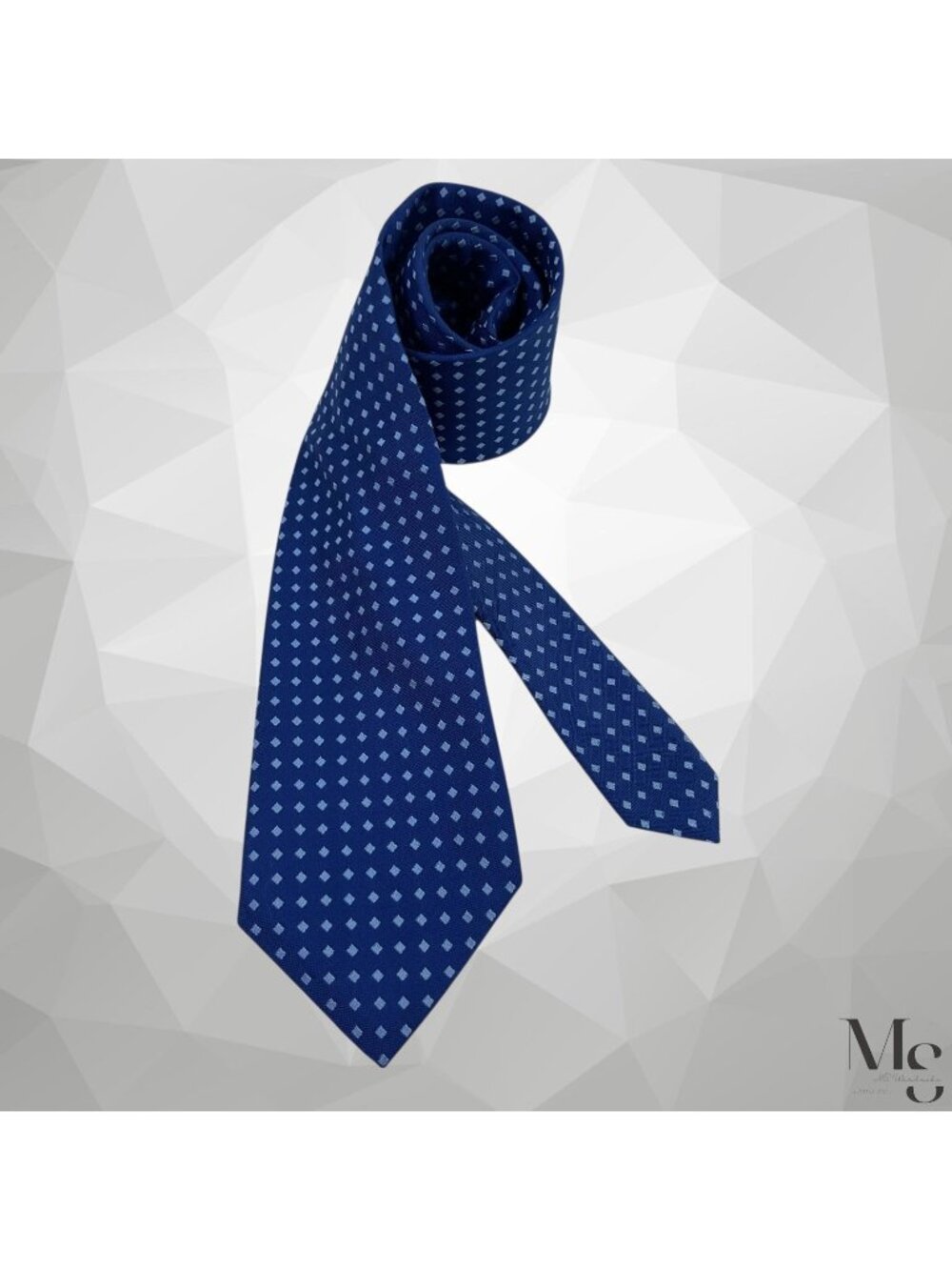 Drake’s for Barneys New York Blue Square Dot Silk Tie Hand Made in England EUC